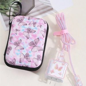 6pcs Butterfly Pattern Data Cable Protector & Charger Head Cover & Storage Bag S